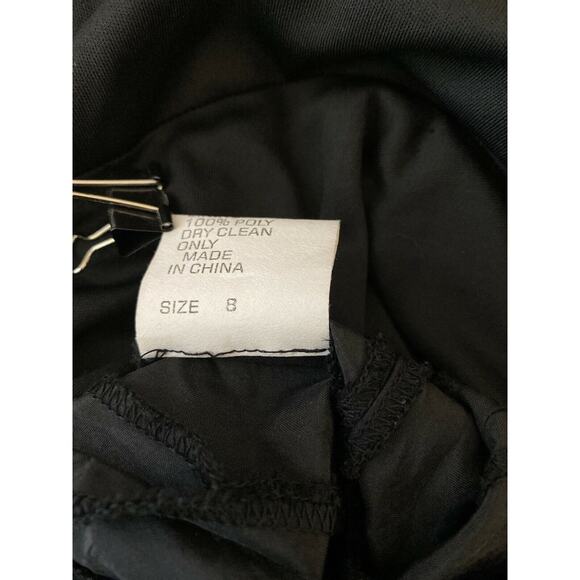 Tadashi Collection Fit Flare Cocktail Dress 8 M Black Sleeveless Ruched V-Neck - Picture 9 of 9